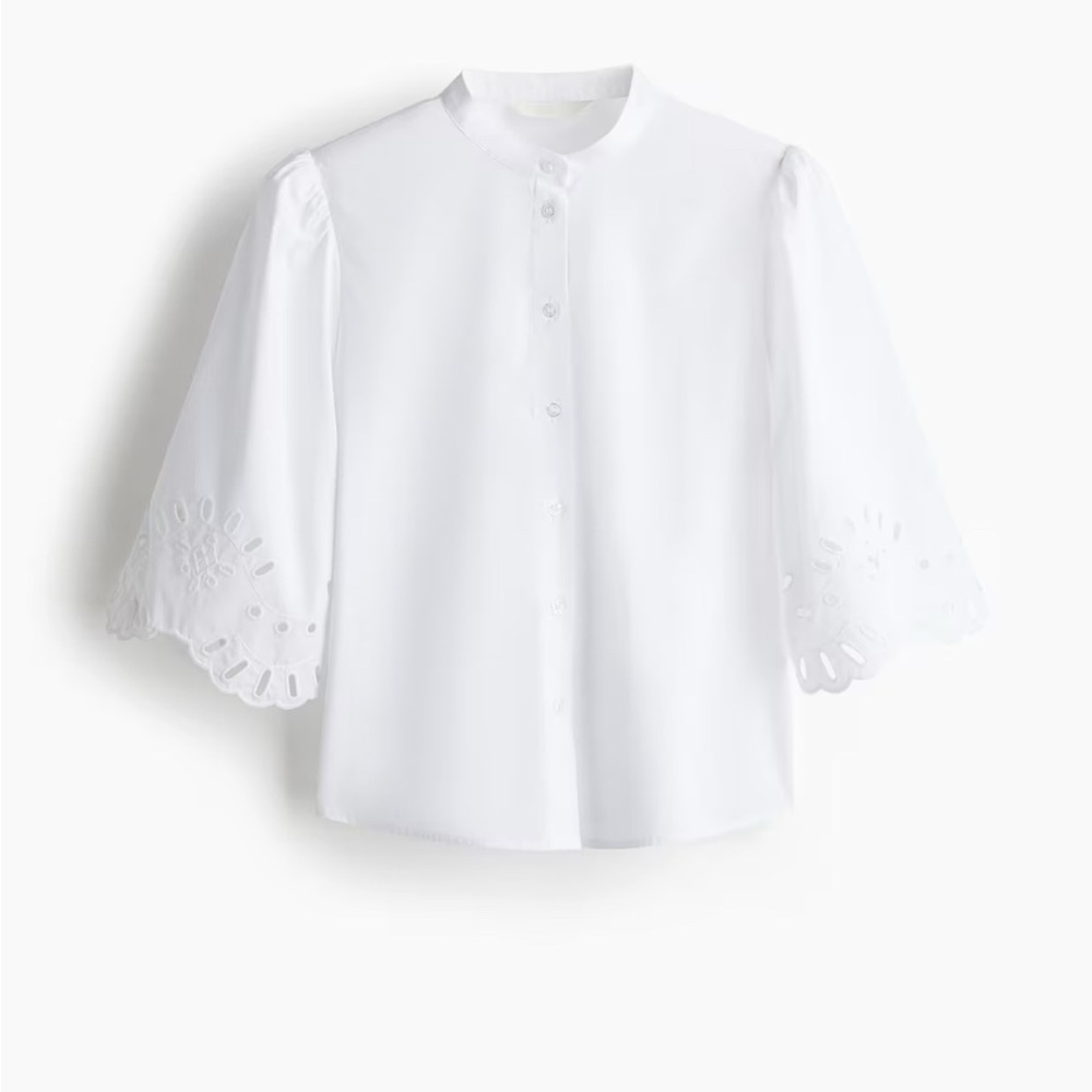 Puff Sleeve Cotton Blouse